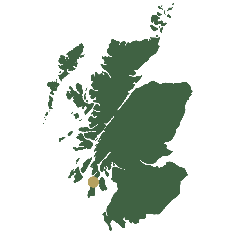 Map of Scotland showing Argyll and Islands