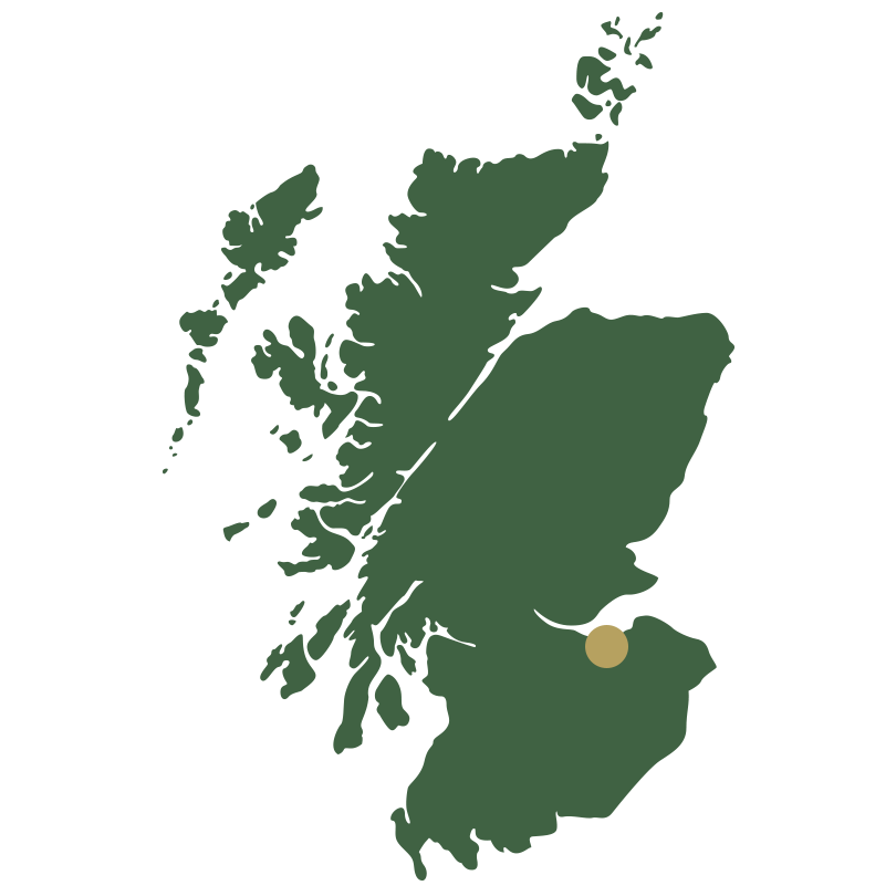 Map of Scotland showing East Lothian/Edinburgh