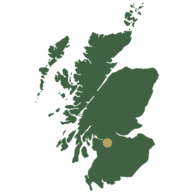 Map of Scotland showing Glasgow