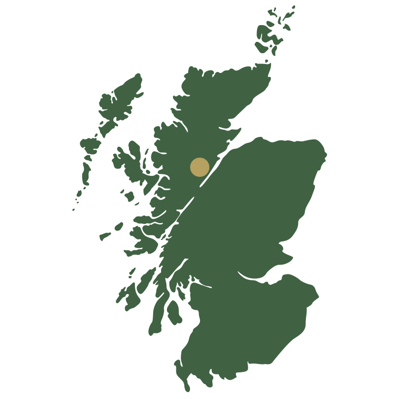 Map of Scotland showing the Highlands