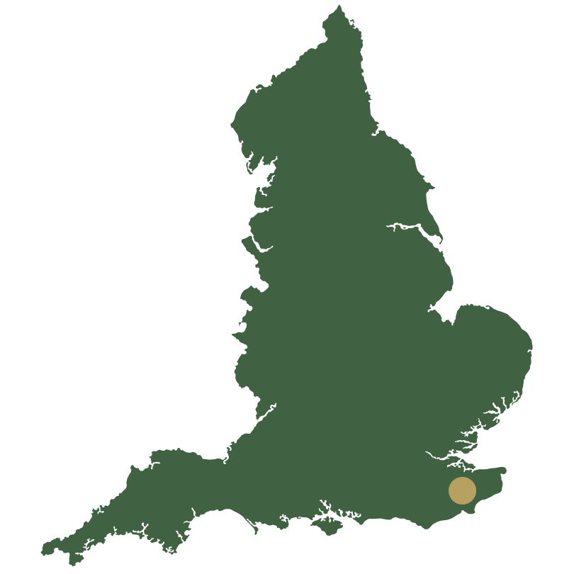 Map of England showing Kent