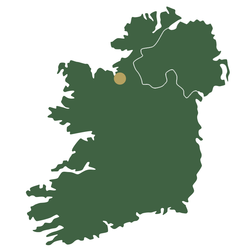 Map of Ireland showing North West