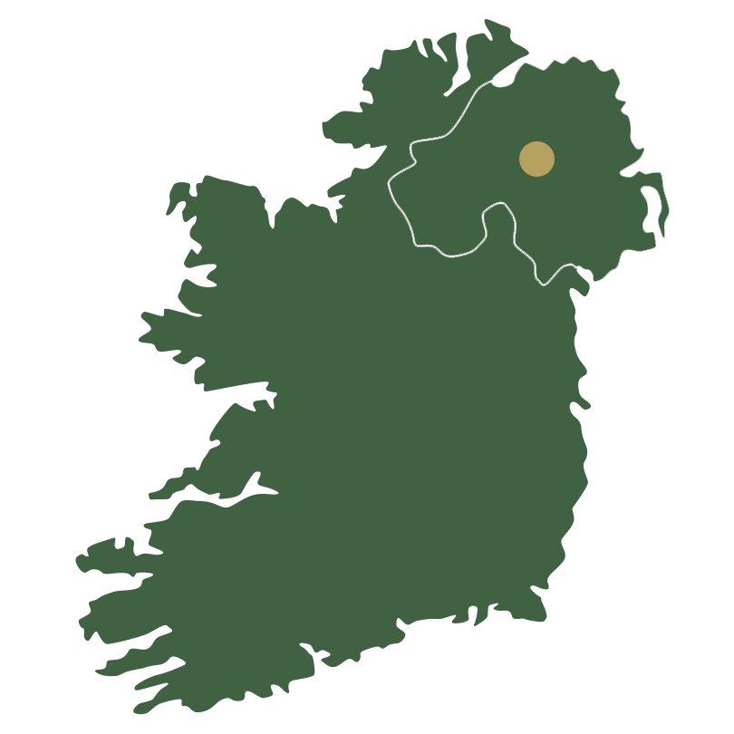 Map of Ireland showing Northern Ireland