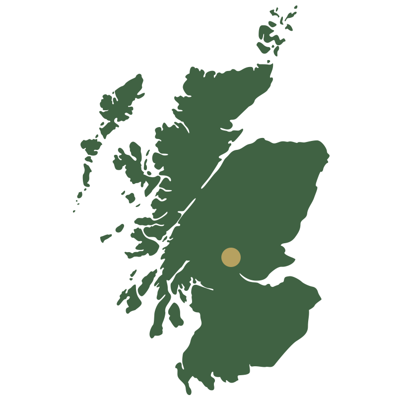 Map of Scotland showing Perthshire
